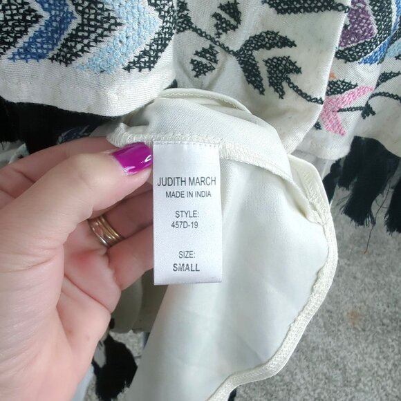 Judith March Tassel Dress Small Western White Festival - Picture 8 of 8